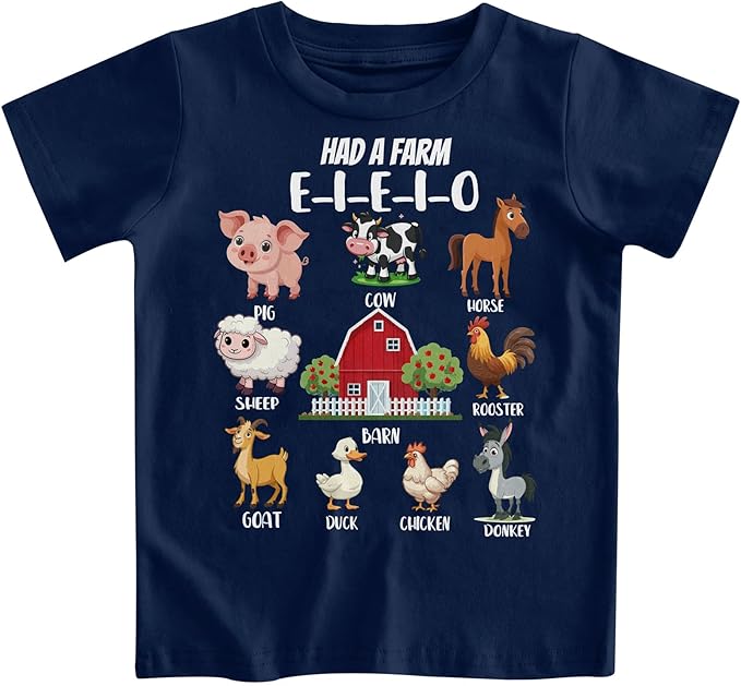 Funnycokid Toddler Boys Shirts Graphic T-Shirt Kids Short Sleeve Tees 2-7 Years