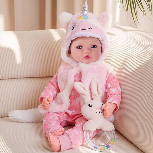 BABESIDE Baby Dolls, 17inch Large Realistic Cute Soft Body Baby Doll Real Life Baby Dolls with Accessories for 3+ Year Old Girls Gifts, Pretend Play, Collection