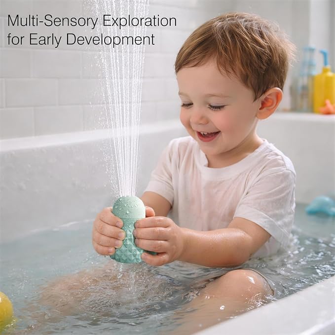 Sensory Squeezing Water Bath Toys for Toddlers,3PCS Bath Tub Pool Floating Toys for Babies Kids 1-3，Textured Fidget Toys Stocking Stuffers Gifts for Boy Girl 18+ Months