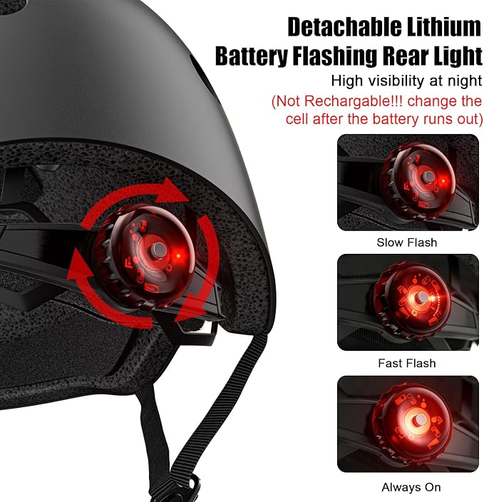 Kids Bike Helmet with LED Light,Lightweight Adjustable Childs Helmet for boy & Girl Ages 5-8-14,Multi-Sport Safety Helmet for Skateboard Cycling Scooter