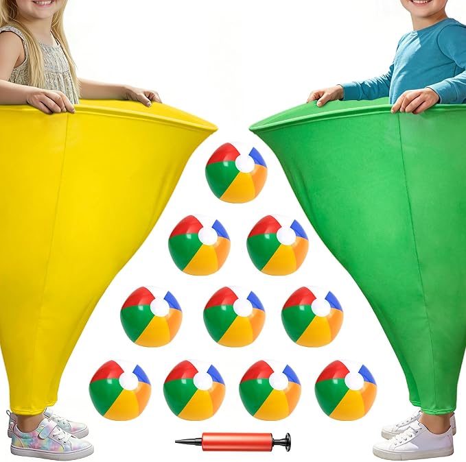 Granny Pants Yard Game, Outdoor Game with Bouncy Ball and Air Pump, Team Relay Family Reunion Party Field Game