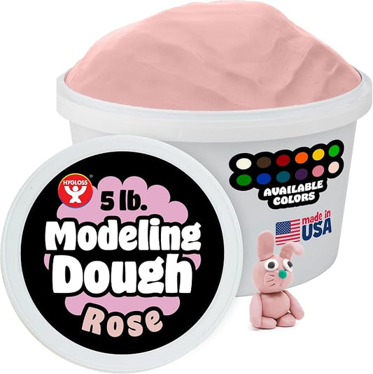 Hygloss Play Modeling Dough for Kids – Safe & Non-Toxic Sensory Dough for Arts and Crafts – 5 lb Tub – Play Clay for Toddler Activities, Preschool Classroom Must-Haves – Rose Color, Unscented