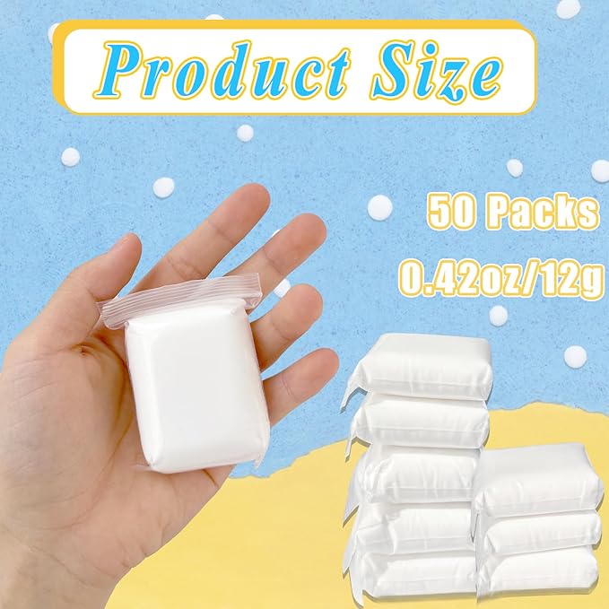 50 Pack White Air Dry Foam Clay,Soft Magic Modeling Clay,Super Light Air Dry Clay for Kids,Arts Craft,Gifts