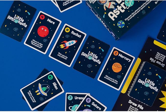 Professor Puzzle: Little Astronauts - Space Mission Card Game, Discover Planets, Facts Poster, Number Skills, Ideal Starter Game, Kids 4+, 2-5 Players