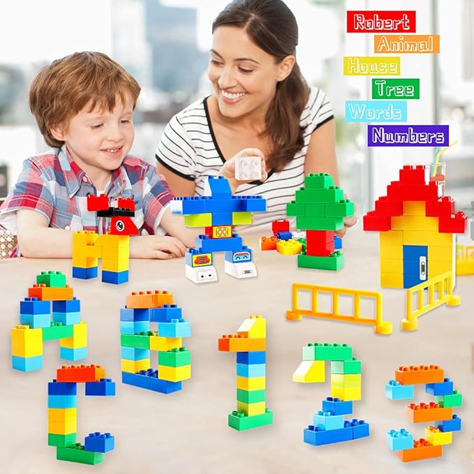 Klobroz Building Blocks for Toddlers 2-5, 171 Pieces Blocks Car Set for Kids Classic Large Building Bricks Compatible with All Major Brands Educational Toys for All Ages