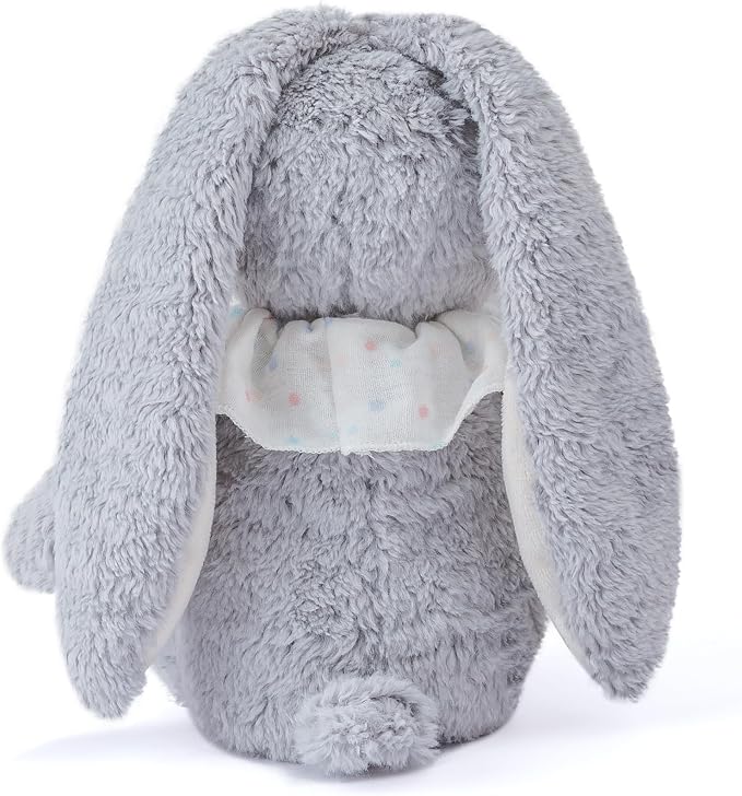 Bunny Stuffed Animal Soft Rabbit Cuddly Toy 8'' Long - Eared Plush Bunny with Ruffled Collar Plush Toys for Babies and Toddlers