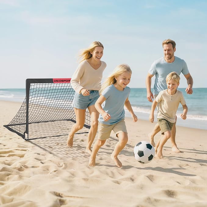Kids Soccer Goals for Backyard Set - 2 of 4' x 3' Portable Soccer Goal Training Equipment, Pop Up Toddler Soccer Net with Soccer Ball, Soccer Set for Kids and Youth Outdoor Games, Sports, Play