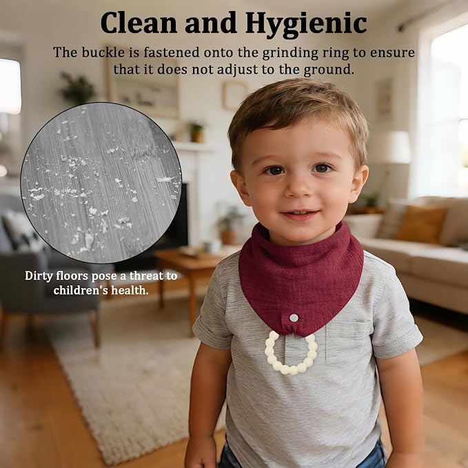 6-Pack Baby Bandana Drool Bibs & Teething Toys for 0-24 Months, Safety for Newborns and Toddlers