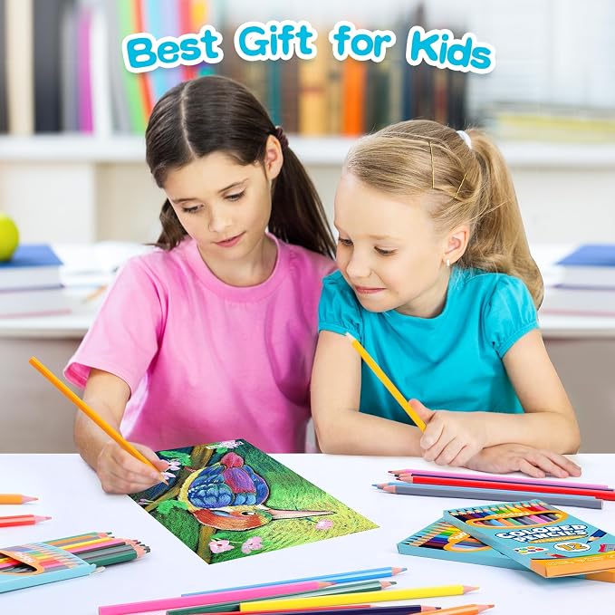 Toidgy 144 Count Colored Pencils for Kids, 12 Packs Colored Pencils Bulk 12 Colors, Pre-sharpened Color Pencils for Adults, Bulk School Supplies for Teachers, Back to School Supplies, Classroom Prizes