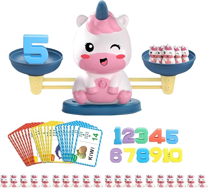 Snugzy Unicorn Balance Counting Toys, Number Counting Scale Games for Kids Cool Math Learning Games for Boys and Girls Preschool Kindergarten Learning STEM Montessori Educational Toys for 3+