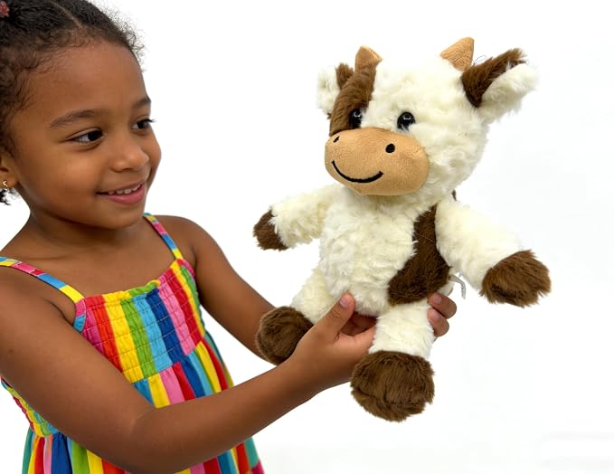YUKOUQIAN Cow Stuffed Animal Cow Plush Doll Toy 11.8 inch for Girls Boys (Stand Cow brown1)