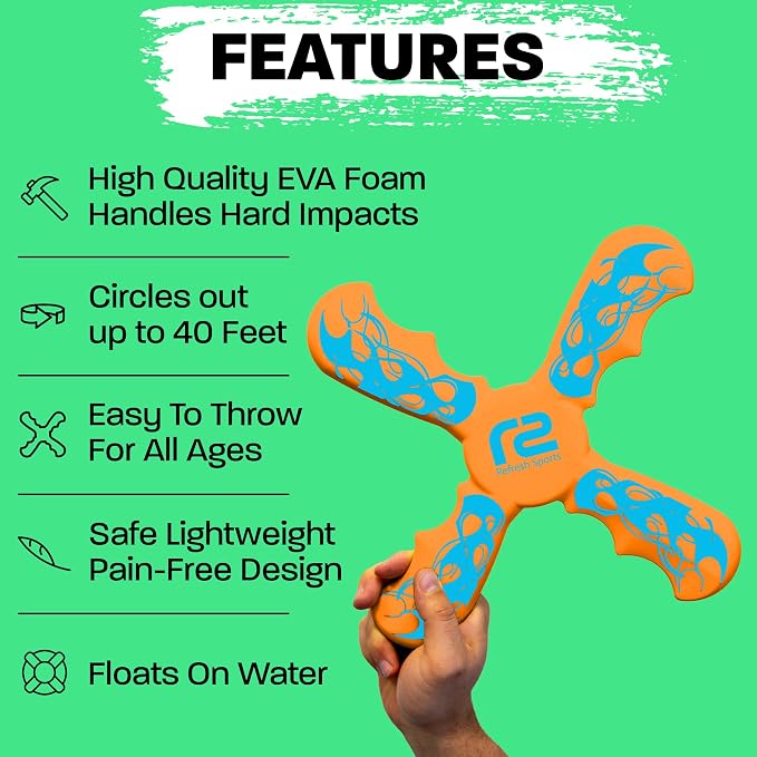 Boomerang for Kids - Best Gifts for Boys & Girls Gift Ideas - Kids Gift & Fun Summer Outdoor Presents Toys - Beach Toys Fun Toddler Toys Birthday Party Favors & Goodie Birthday Gifts for Kids