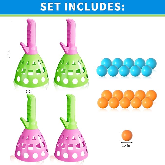 Bennol 4 Pack Outdoor Game Toys for Kids Boys with 20 Balls Pop Pass Catch Ball Game Outside Toys Gifts for 3 4 5 6 7 8+ Year Old Boys Kids Outside Outdoor Gifts for Ages 3-5 4-8