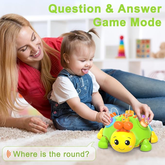Holaxander Musical Ladybug Baby Toys 6-12 Months, Infant Early Educational Learning Crawling Toys for 1 Year Old Boy, Newborn First Bithday Gift Toy for 7 8 9 10 11 Months Boys Girls (Green)