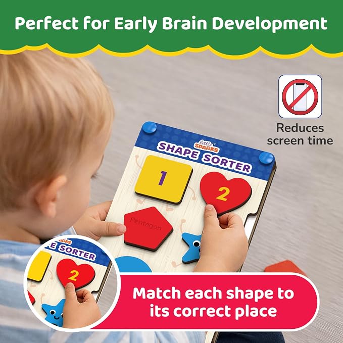 Smartivity Shape Sorter Learning Kit for Toddlers | 12 Shape Pieces + 10 Challenge Cards | Teaches Colors, Shapes, Numbers & Emotions | Montessori Toy for Boys & Girls Ages 2, 3, 4 Years