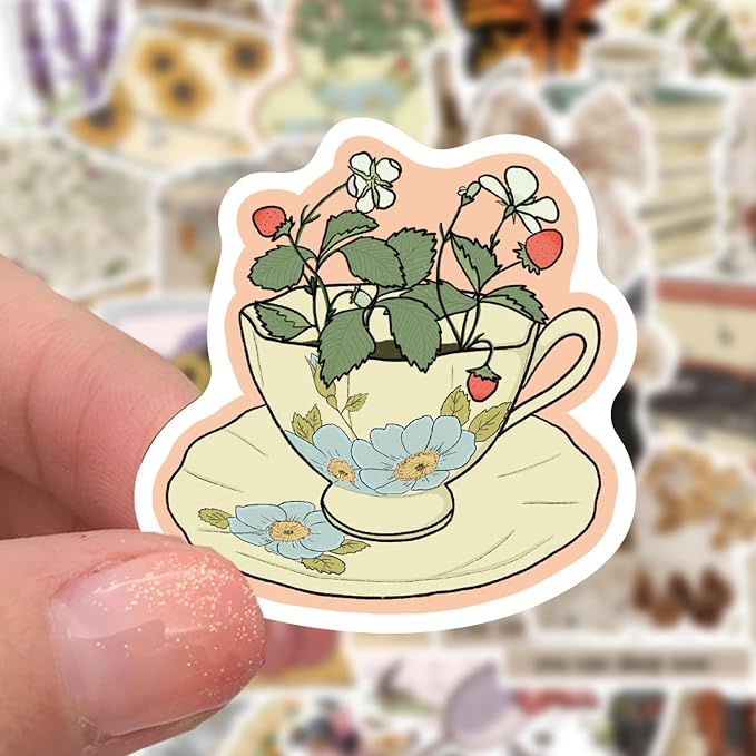 QTL Vintage Stickers for Women Adults, Retro Aesthetic Party Supplies, Waterproof Vinyl Stickers for Water Bottles and Laptop, 102PCS
