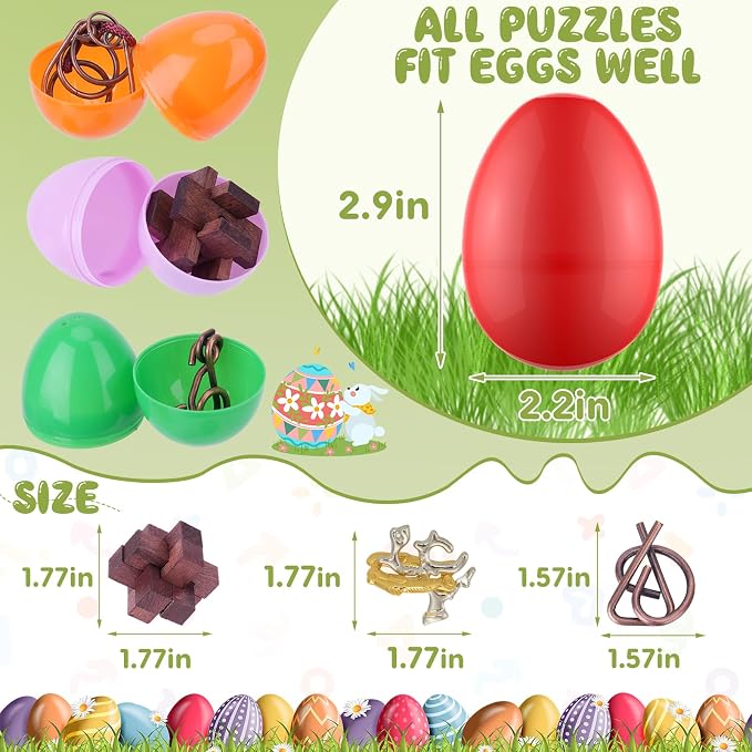 36 Pcs Brain Teaser Puzzles for Adults - Metal Puzzles 3D Puzzle Game Toys for Adults Teens - Wooden Unlock Interlocking Puzzle Adult IQ Education Smart Toys