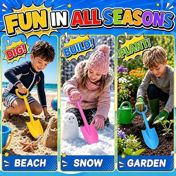 Beach Toy Shovel Heavy Duty Plastic Sand Spade Scoop Tools, Sandbox Sand Essential Toy for Kid Adult, Garden Plant Digging Bath Water Pool Toy Birthday Gift