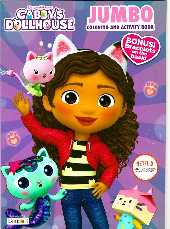 Bendon Gabby’s Dollhouse Coloring Activity Book and Sticker Set for Kids