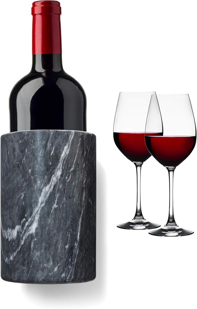 Fox Run Marble Wine Bottle Holder and Utensil Crock, Black