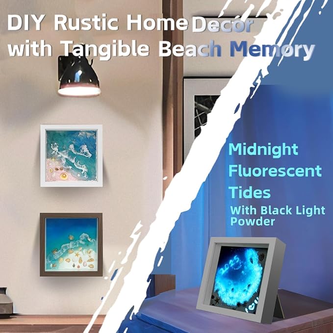 iLAND Crafts for Adults Zen Ocean Resin Art Kit, Creative Teen Crafts Resin Kit for Beginners, Crafting Hobbies for Women, DIY Sea Art Projects for Adults, Unique Beach Themed Gifts for Crafty Crafter