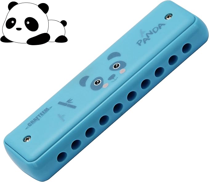 Crafteem Color Blues Harmonica, Key of C for Kids, Children, Toddler and Beginners,10 Hole 20 Tones Musical Instrument Toy Gift