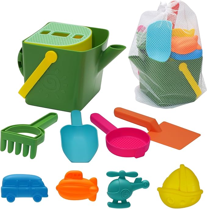 Beach Toy Set for Kids Sand Toys Summer Outdoor Play Beach Toy Bucket Shovel Rake molds for Toddlers Boys Girls Children