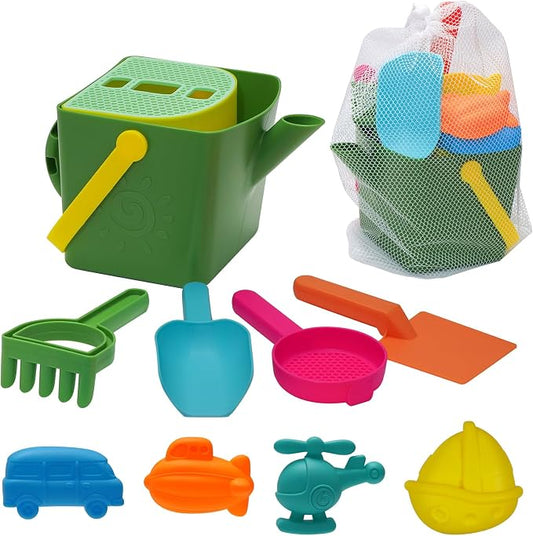 Beach Toy Set for Kids Sand Toys Summer Outdoor Play Beach Toy Bucket Shovel Rake molds for Toddlers Boys Girls Children