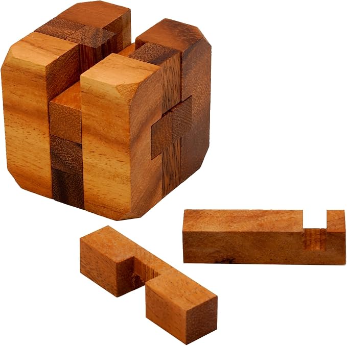 BSIRI Games Gifts and Brain Teaser Puzzles for Adults Classic Diamond Cube Puzzle Wooden 3D Puzzle Games to Challenge Mind for Fun and Educational Game