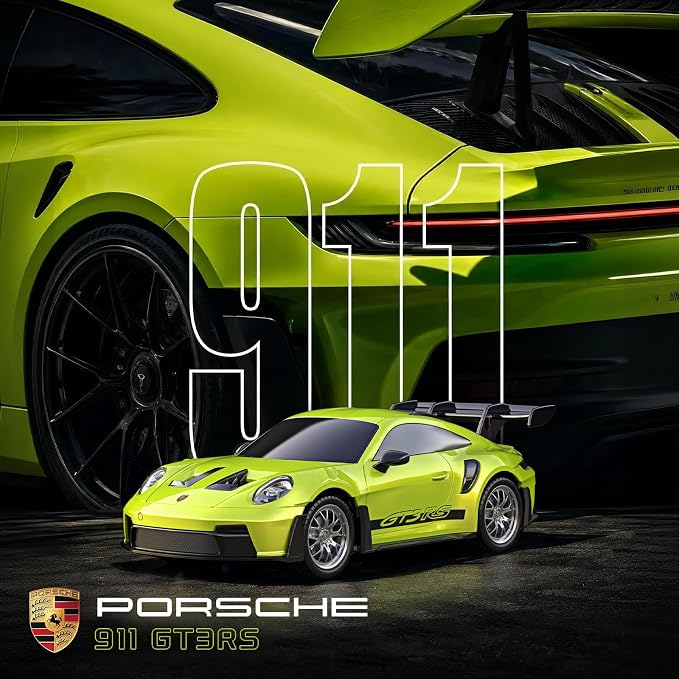 AEROQUEST Porsche Remote Control Car,Officially Licensed Porsche 911 GT3 RS,1:24 Scale Toy Car for Kids,Electric Sport Racing Hobby RC Cars,Birthday Gift for Boys and Girls（Green）