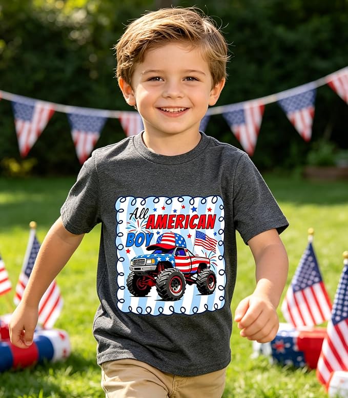 Lovekider Cotton Shirt for 3-6T Boys Truck Dinosaur Toddler Kids T-Shirt Short Sleeve Excavator Construction T-Rex Tee Shirts