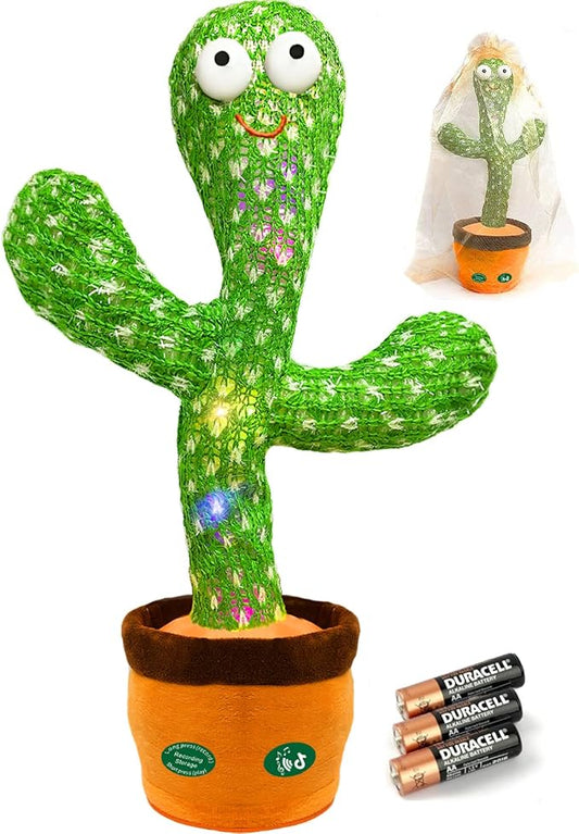 Hunfur Dancing Talking Cactus Toy,Interactive Funny Gift for Baby Infant, Singing Record Repeat What You Say Light Up Toy Boy Girl