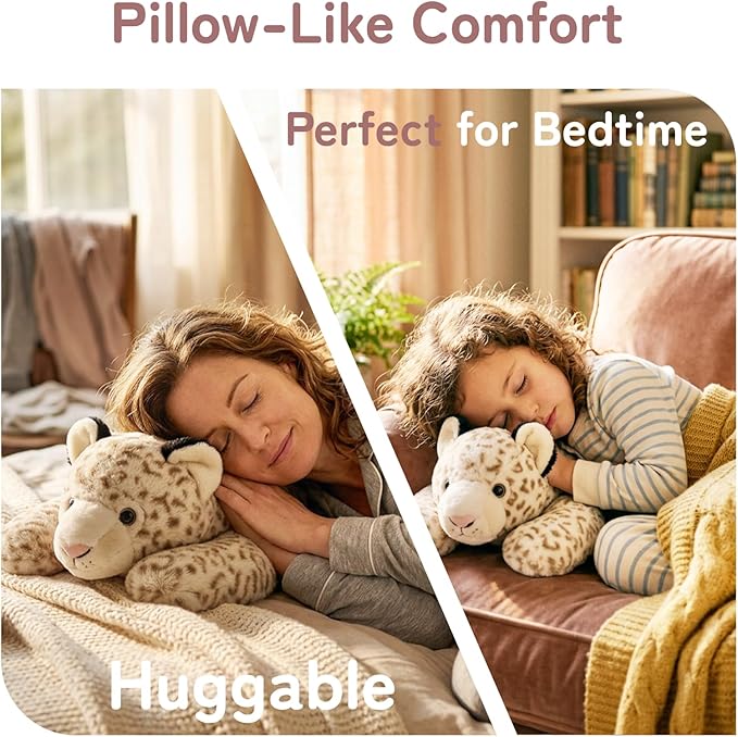 Niuniu Daddy 20" | 3.3 Pound Weighted Snow Leopard Stuffed Animal Plushie for Adults & Kids, Large Weighted Lap Pillow for Comfort, Soft Sensory Stuffy Toy as Gift for Birthday