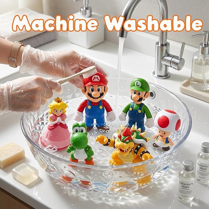 Mario Action Figures Set, 6 Inch Cartoon Character Figures Toys, Classic Plumber Bros Collectible Figurines Set for Display, Cake Toppers, Gift Ideas