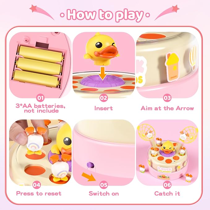 BLF FUN B.Duck Games for Kids Age 4-6, Catch and Bounce Duck Board Games for Kids 3-5,Family Toddlers Games Birthday Gifts for 5-7 Girls, Christmas Birthday Gifts for Toddlers 4-8