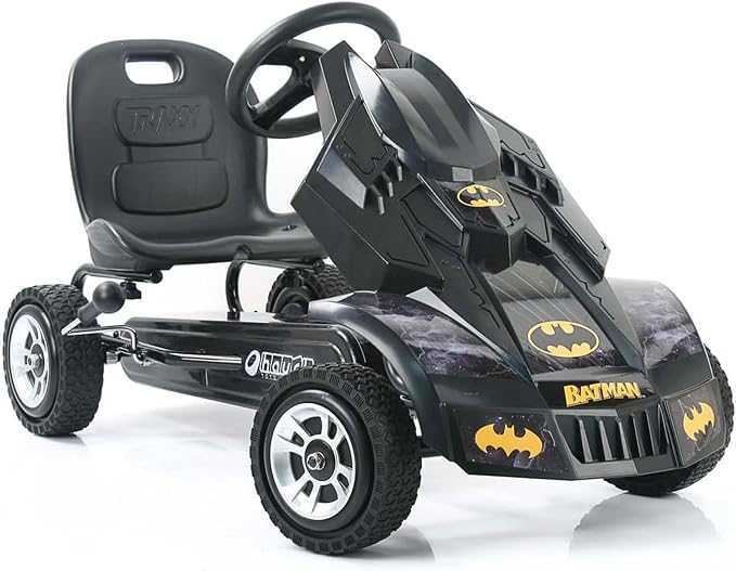 hauck Batmobile Pedal Go Kart, Superhero Ride On Batman Car Vehicle for Kids, Black
