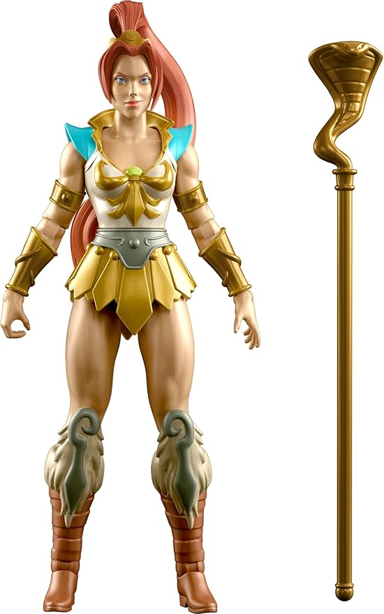 Masters of the Universe Origins Action Figure 200X Cartoon Collection Teela, 5.5 Inch 1980s Motu Heroine, Ponytailed Hair, Detailed Design & Staff
