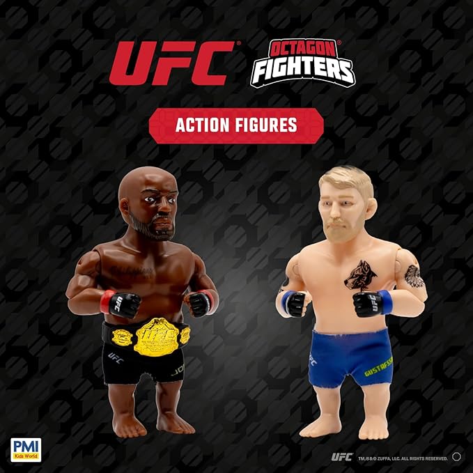P.M.I. UFC 4.5-Inch Articulated Action Figures Legendary Fights 2-Pack Mystery Assortment – Includes 2 Fighters, Accessories and Championship Belt | Official UFC Collectible by PMI – Random 1 of 3