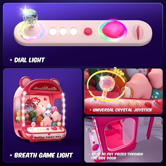 Skirfy Claws Machines for Kids,Unicorns Toys for Girls Age 6+,Mini Vending Machine with Plush Toys,Candy Dispenser Machine,Claws Game Machine,New Year Birthday Gifts for Kids