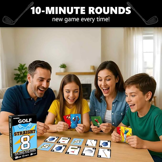 Quokka Golf Fast-Paced Card Game for Kids & Adults – 128 Cards & Easy Rules – Quick & Fun Matching Game – 2-4 Players – Ages 8+ – Perfect for Family Games Night, Travel and Parties