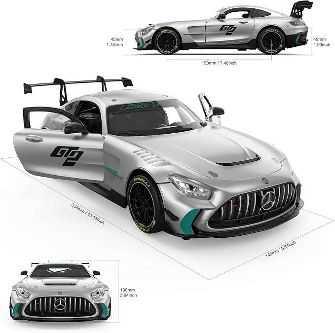 RASTAR 1/14 RC Car Mercedes AMG GT2 Toy Car Mercedes Remote Control Car for Kids, 2.4GHz Silver Model Car