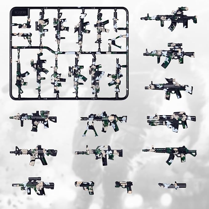 51 Pcs Toy Soldiers Figures US Camouflage Weapons Army Battle Toy Set - Weapons Pack Military Accessories Kits Toys Building Blocks Compatible with Major Brand, 3 Years Old and up