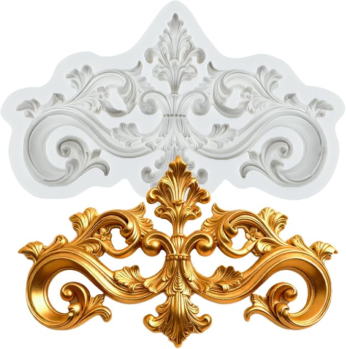 Baroque Polymer Clay Molds Curlicues Scroll Lace Silicone Mold for Jewelry Making Epoxy Resin Casting Air Dry Polymer Clay Craft