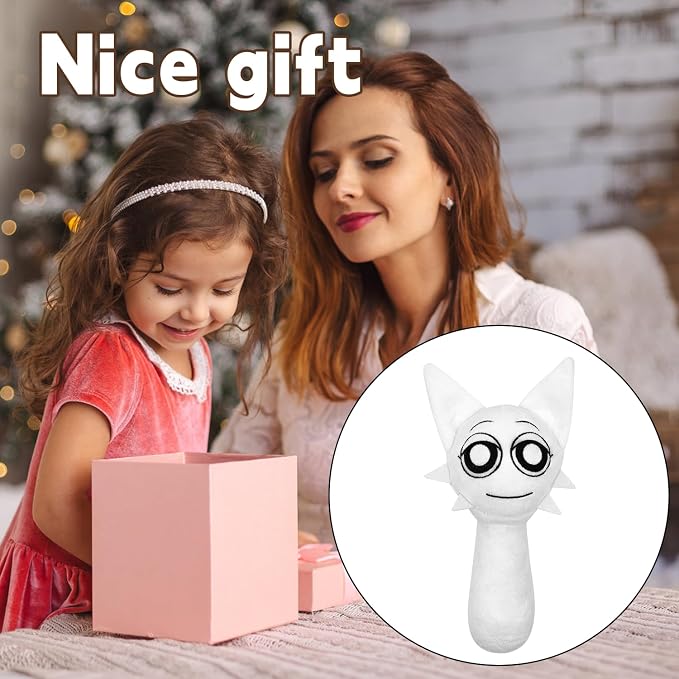 Plush Toys, Horror Games Plushies Toy for Fans, Soft Stuffed Animal Pillow Figure Doll Christmas Birthday Gifts for Adult Kids (Black+White)
