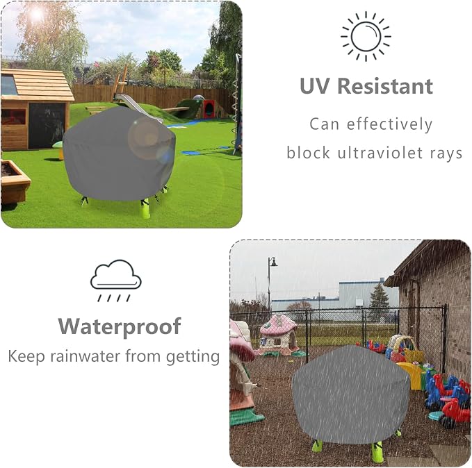 Kids Water Table Cover Fit Rain Showers Splash Pond Water Table,Waterproof Dust Proof Anti-UV Outdoor Toys Cover-Grey