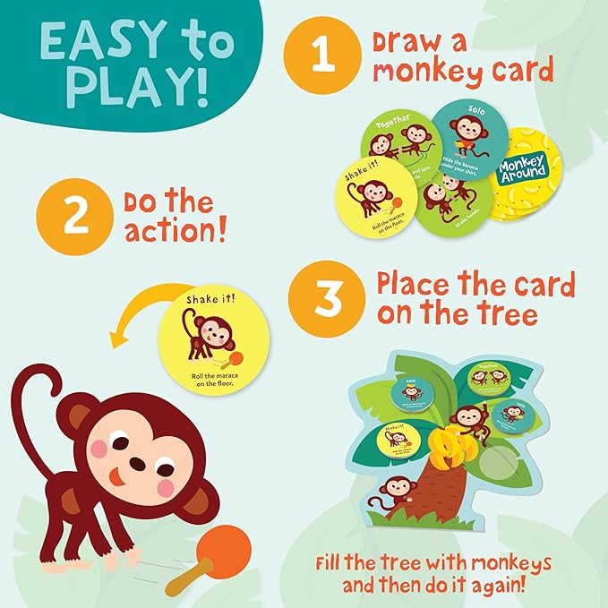 Peaceable Kingdom Deluxe Monkey Around First Game for Toddlers Interactive Play with Parent Ages 2+