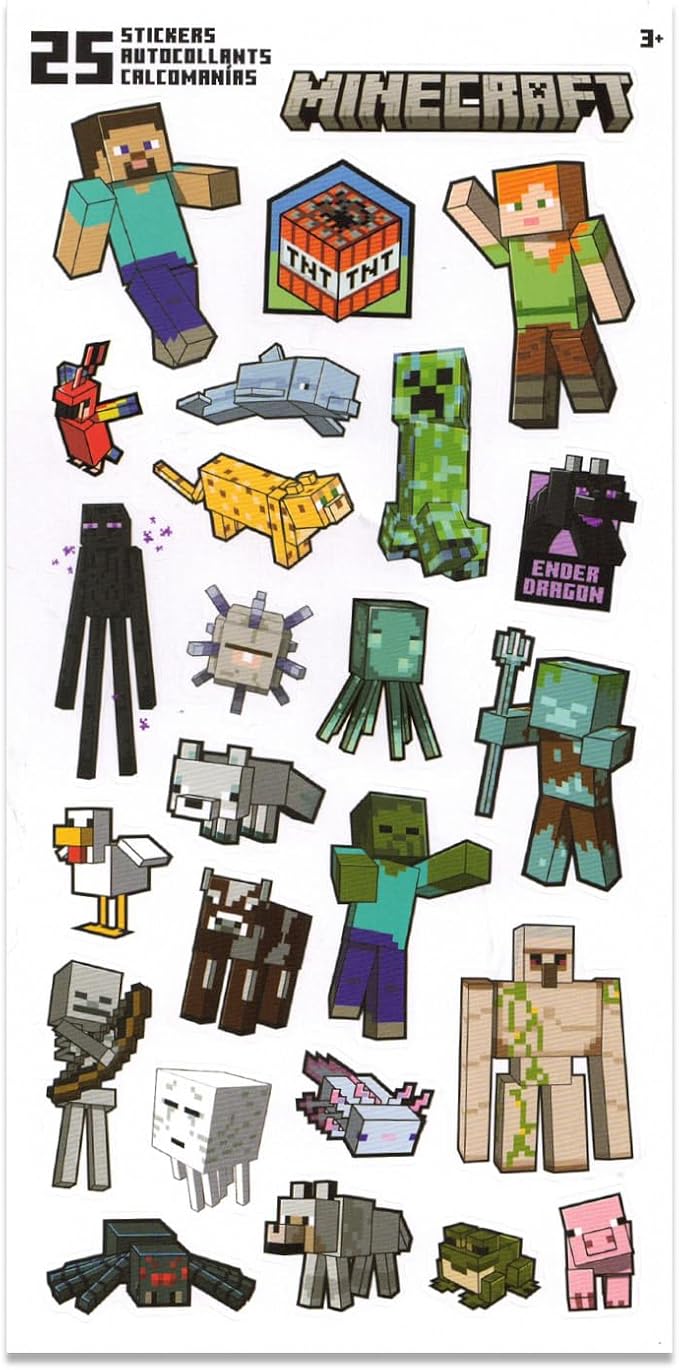 Minecraft Coloring Book Set for Kids, Boys Ages 4-8 - Bundle with Coloring Pages, Activities, Games Plus Stickers, Jumbo Crayons | Minecraft Activity Book Set
