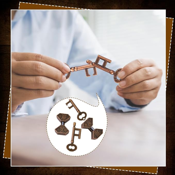2 Pcs Metal Brain Puzzles for Adults 3D Steel Puzzle Toys Interlocking Iq Logic Education Toys Disentanglement Game for Classroom Party Challenge Gifts