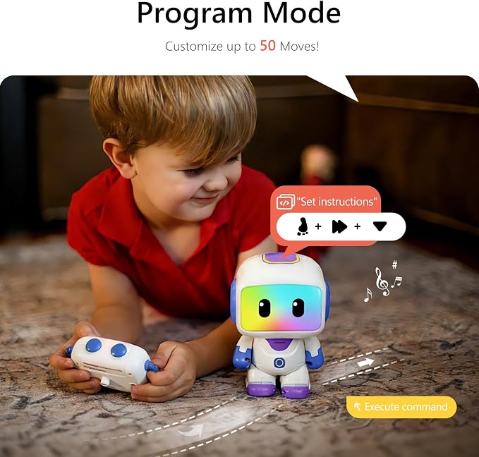 GILOBABY Programmable RC Robot Toy for Kids, Rechargeable STEM Astronaut w/LED Face, Playback Mode, Dancing, Remote Jetpack, Gift for 4 5 6 7 8 Year Old Boys Girls（Purple）