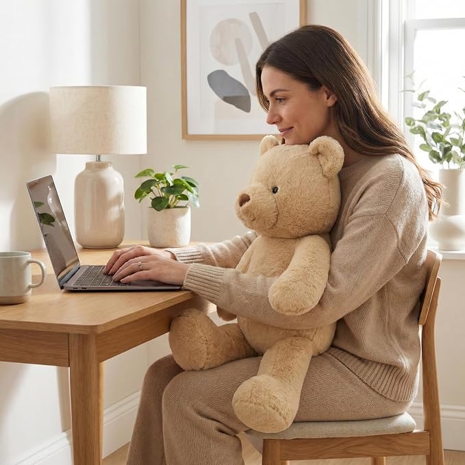WEIGEDU Dressable Stuffed Animal Fits 3-6M Toddler Clothes, 24.8" Large Plush Toy with Long Limbs for Pretend Play, Soft Huggable Companion - Bear
